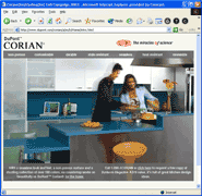 Corian promotional campaign intro page. Cookie-driven, it appears only for first-time visitors to the US English Homeowner's audience segment.